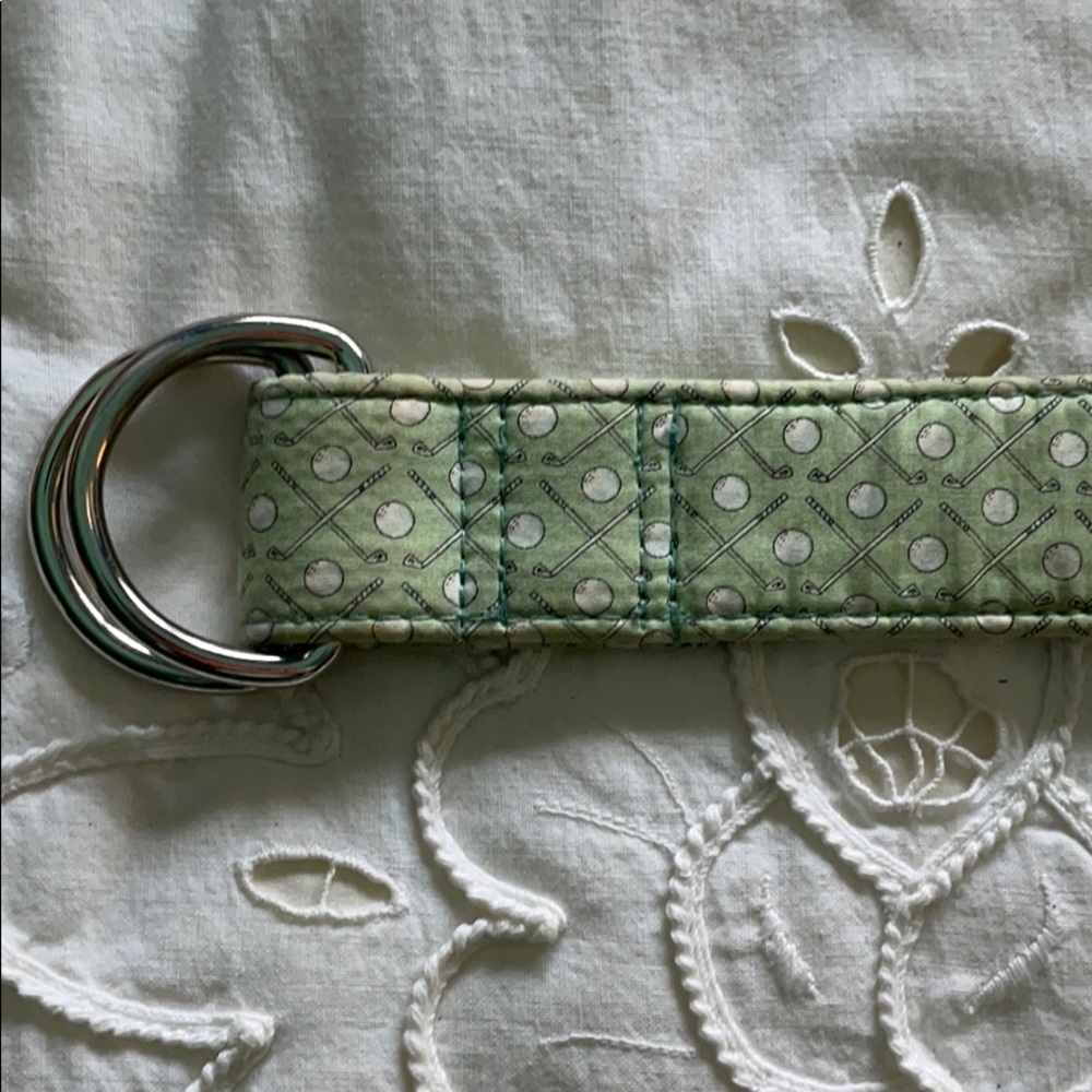 Me s Vineyard Vines green gold belt